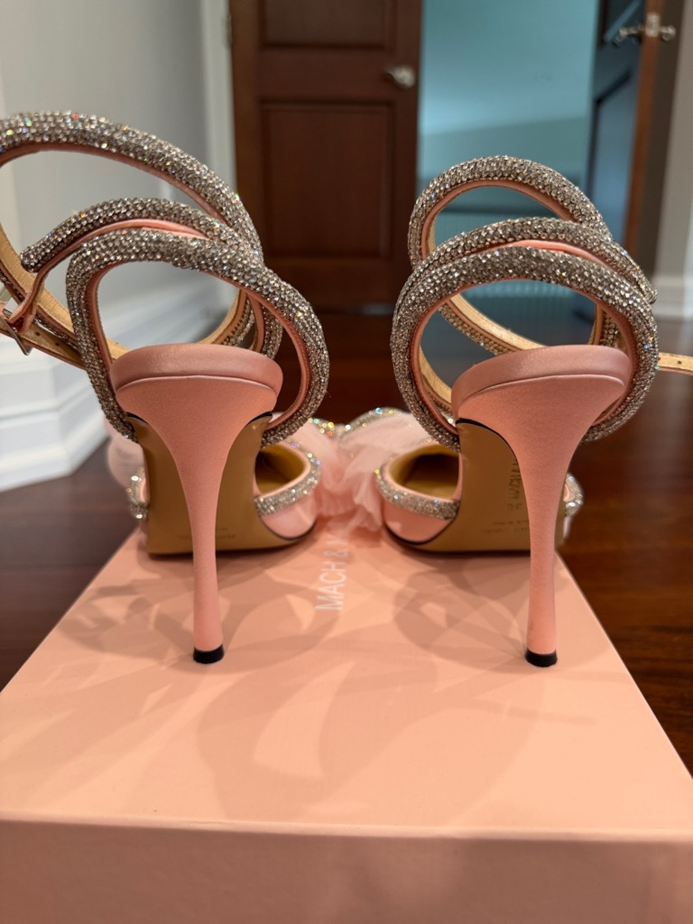 Mach & Mach Pink Satin Bow Pumps - Picture 4 of 7